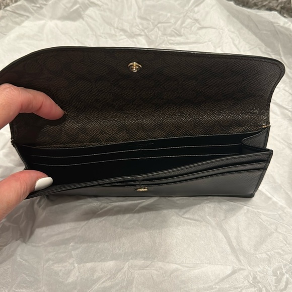 Coach Soft Wallet in Black Crossgrain Saffiano Leather - Picture 7 of 8